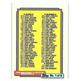 1992 TOPPS #131 CHECKLIST 1 of 6