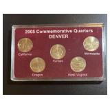 Lot, (5) 2005D 50 States Commemorative Quarters