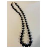 Vintage Avon Black & Gold Graduated Bead Necklace
