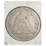 1877 Cc Seated Liberty Quarter Nice Carson City