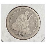 1876 CC Seated Liberty Quarter - Rare