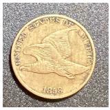 1858 Flying Eagle Cent 1C VF