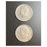 Lot, (2) Kennedy Half Dollar Coins