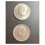 Lot, (2) Kennedy Half Dollar Coins