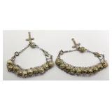 2 Sterling Chapel Crucifix & Roses Bracelets