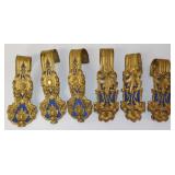 Antique Art Nouveau Brass Curtain Tie Backs