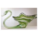 Murano Blown Glass Swan Bowl