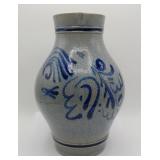 Marzi & Remi German Salt Glaze Cobalt Pitcher 10"
