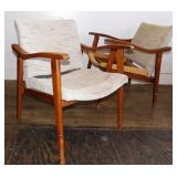 MCM Wood Lounge Chair Pair