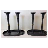 2 MCM Dansk Cast Iron Candle Holders