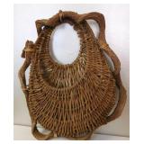 Primitive Vine & Twig Folk Art Wall Pocket Basket