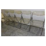 5 Seggiometal Italy MCM Chrome & Lucite Chairs