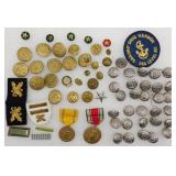WWII Military Insignia, Medals, Fire Dept Buttons