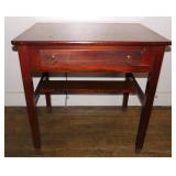 Antique Writing Desk Table with Shelf & Inkwell
