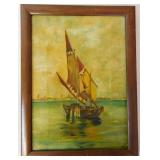 Italian Seascape Oil on Canvas Painting