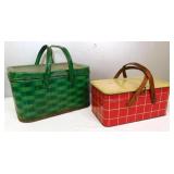 Golden Cookies & Green Picnic Basket Tins