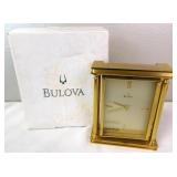 Bulova Brass Clock & Swiveling Photo Holder