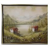 Mid Century Landscape Oil Painting by Monili