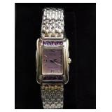 Sterling Silver ECCLISSI & Amethyst Stones Watch