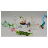 Blown Glass Murano Style Animal Figurines