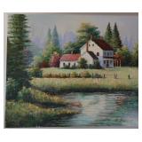 K Bruce Farm Landsape Oil on Canvas