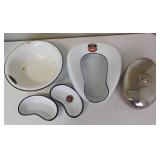 Enamelware Hospital Ware, Chrome Bed Warmer