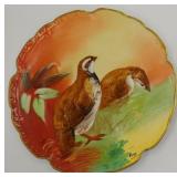 Limoges LRL Game Bird Plate Painted by Ourcq