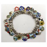 800-935 Silver Coat of Arms Charm Bracelet