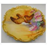 Limoges Hand Painted Bird Charger Plate by Duval