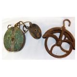 3 Block & Tackle & #8 Cast Iron Well Pulleys