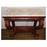 19th c Empire Marble Top Petticoat Console Table