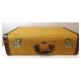 Air-King Tweed & Leather Suitcase Luggage & Keys