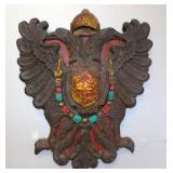 Double Eagle Shield Coat of Arms Plaque 24"