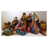 Large Paper Mache Style Christmas Nativity Figures