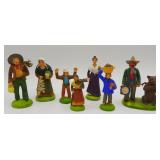 7 Marcel Carbonel French Santon Clay Figures
