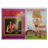 1985 Hulk Hogan Wrestling & Rambo Coloring Books