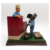 1887 Cast Iron Mechanical Mason Bank John Wright