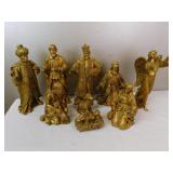 Large 16" Venetian Gold Resin Nativity Set