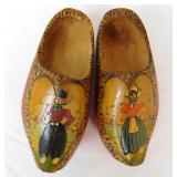 Dutch Folk Art Carved Wooden Clogs