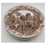 7 Spode Archive Coll  Woodman & Caramanian Plates