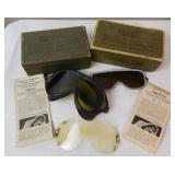 WWII US Army M-1944 Polaroid Goggles & Box etc.