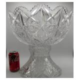 American Brilliant Cut Glass Crystal Punch Bowl