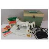 Singer White Featherweight 221k Sewing Machine etc