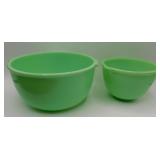 2 McKee Uranium Jadeite Mixing Bowls