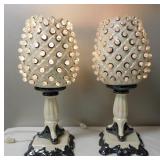 MCM Iridescent Ceramic Pineapple Lamps