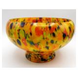 Art Deco Czech Spatter Glass End of Day Bowl