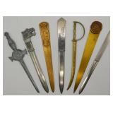 7 Letter Openers, Doehler Pottstown Army Navy etc.