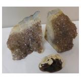 Amethyst Geode Bookends & Agate Geode