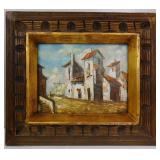 Mediterranean Village Oil on Canvas Painting