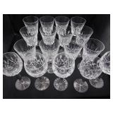 17 Waterford Crystal Lismore Wine & Water Goblets